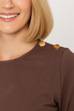 Carraig Donn 25Aw Cotton Long Sleeve Top Brown