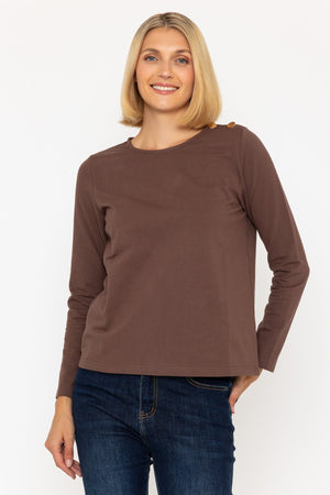 Carraig Donn 25Aw Cotton Long Sleeve Top Brown