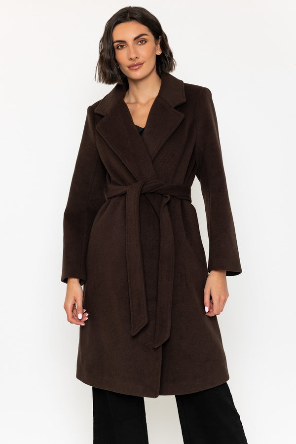 Carraig Donn 25Aw Detachable Faux Fur Collar Coat Brown