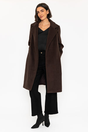 Carraig Donn 25Aw Detachable Faux Fur Collar Coat Brown