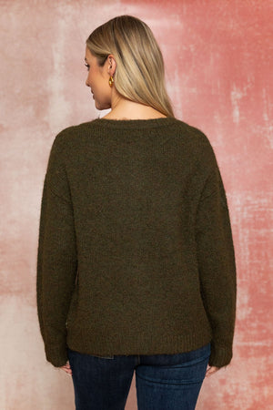 Carraig Donn 25Aw Embroidered Cardigan Khaki