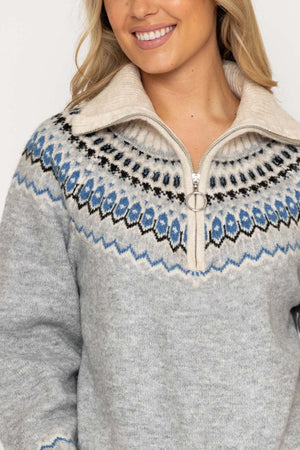 Carraig Donn 25Aw Fairisle Half 1/2 Zip