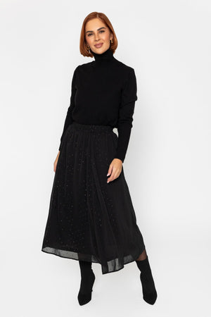 Carraig Donn 25Aw Lurex Midi Skirt Black