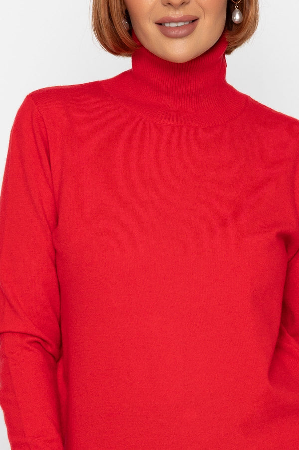 Carraig Donn 25Aw Soft Touch Roll Neck Red