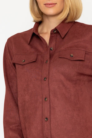 Carraig Donn 25Aw Suedette Shirt Burgundy