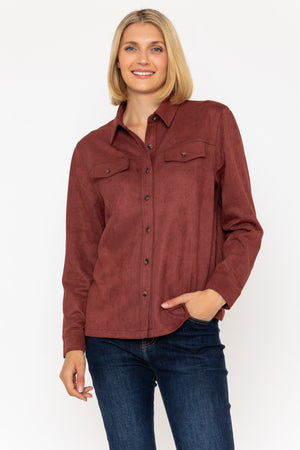 Carraig Donn 25Aw Suedette Shirt Burgundy