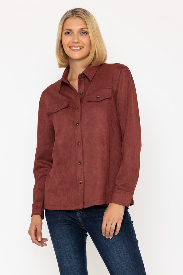 Carraig Donn 25Aw Suedette Shirt Burgundy