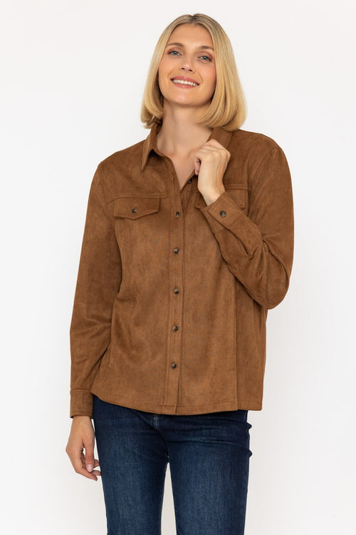 Tan Brown Suedette Shirt