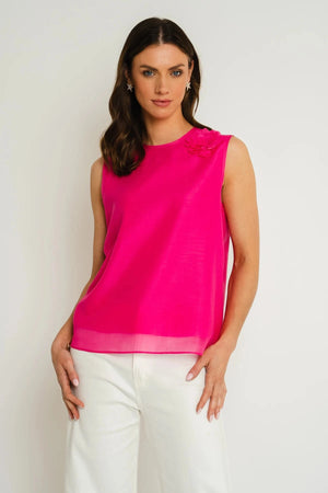 Carraig Donn 25Ss Flower Corsage Top in Pink