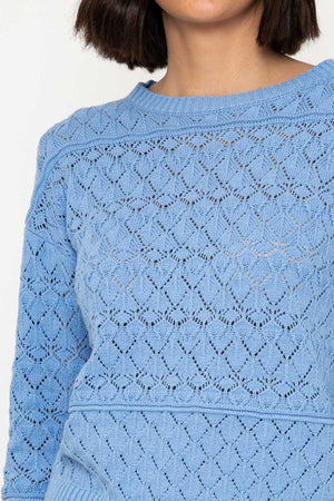 Carraig Donn 25Ss Textured Crew Knit in Blue