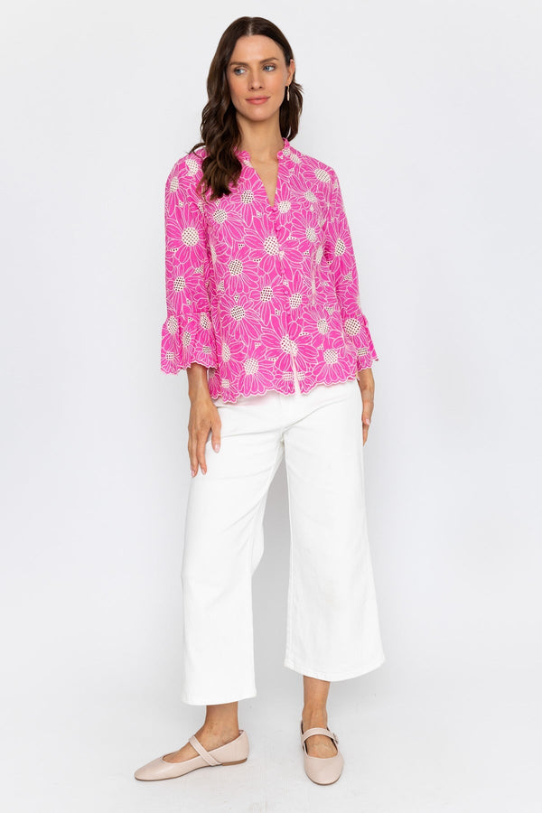 Carraig Donn 26Ss 100% Cotton Floral Blouse Pink