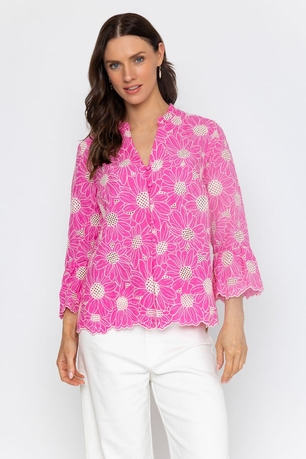 Carraig Donn 26Ss 100% Cotton Floral Blouse Pink