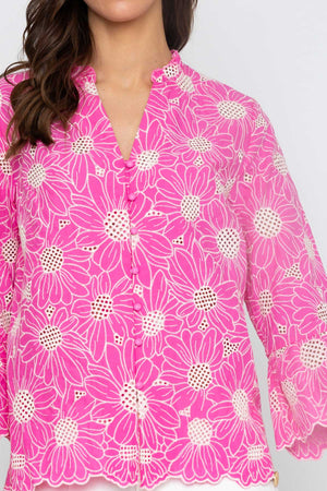 Carraig Donn 26Ss 100% Cotton Floral Blouse Pink