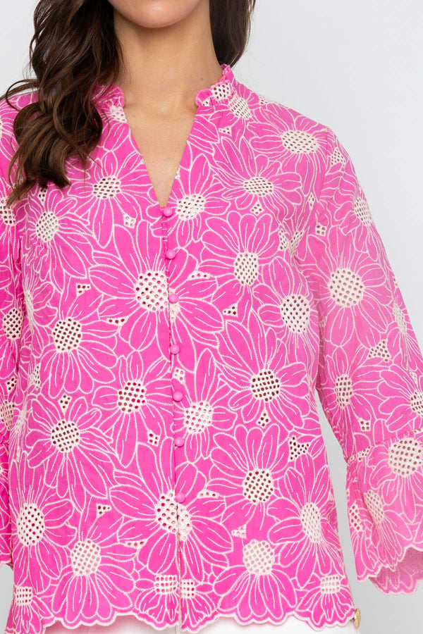 Carraig Donn 26Ss 100% Cotton Floral Blouse Pink