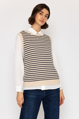 Carraig Donn 26Ss 2 Tone Knit Vest