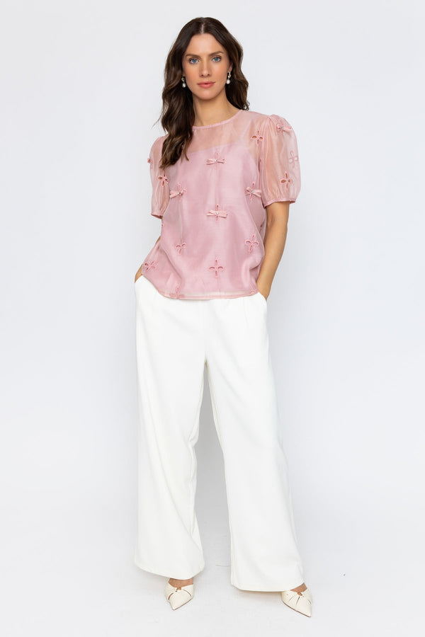 Carraig Donn 26Ss Bow Applique Top