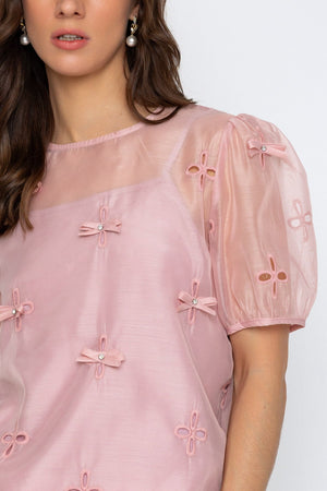 Carraig Donn 26Ss Bow Applique Top