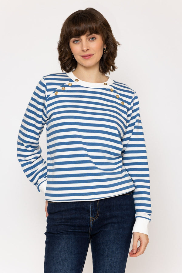Carraig Donn 26Ss Button Stripe Sweatshirt