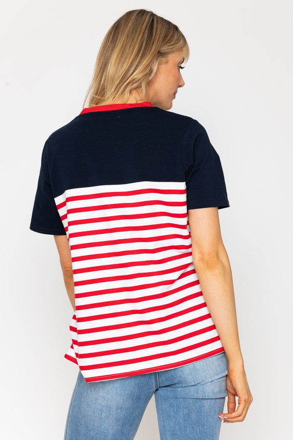Carraig Donn 26Ss Button Stripe T Shirt