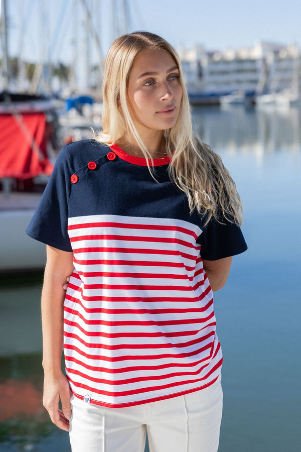 Carraig Donn 26Ss Button Stripe T Shirt