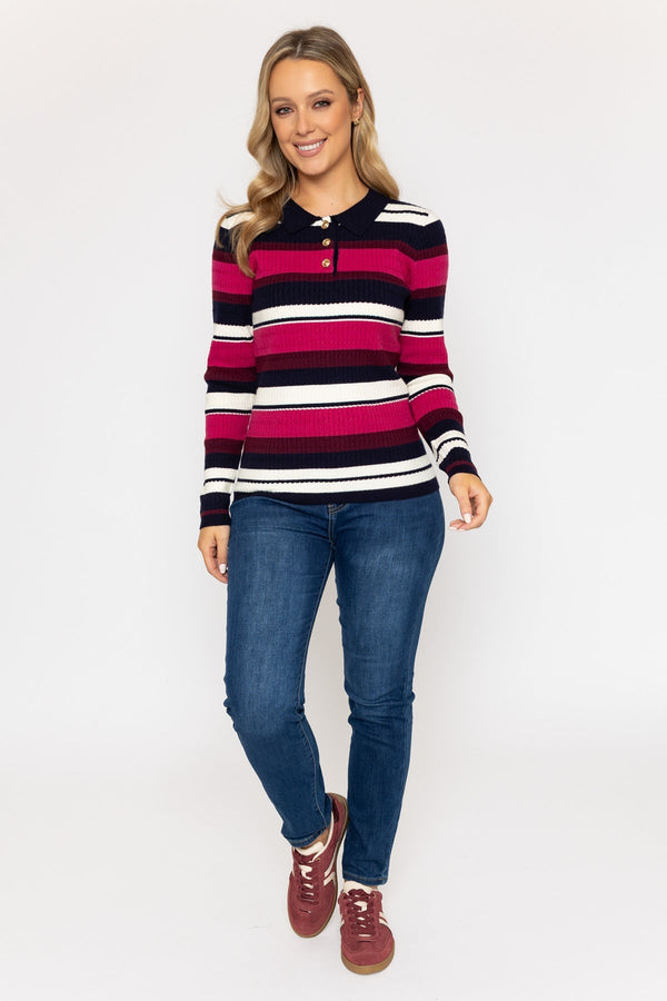 Carraig Donn 26Ss Cable Stripe Polo