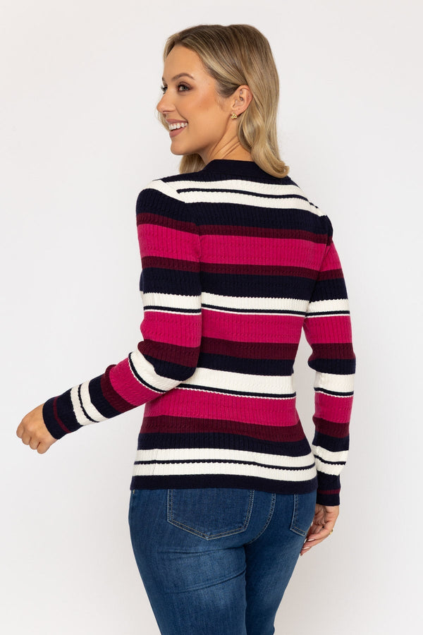 Carraig Donn 26Ss Cable Stripe Polo