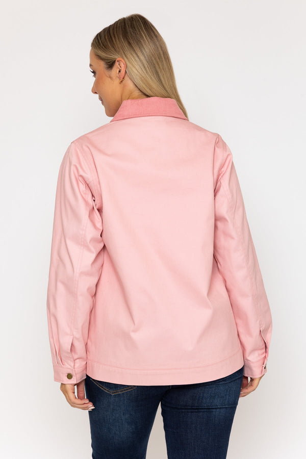 Carraig Donn 26Ss Canvas Shacket Cord Collar Pink