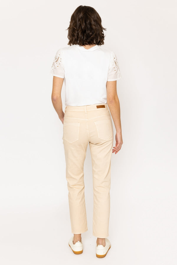 Carraig Donn 26Ss Celine Cotton Stretch Trousers Beige