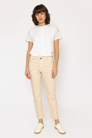 Carraig Donn 26Ss Celine Cotton Stretch Trousers Beige