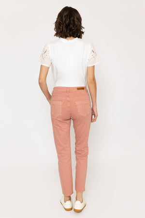 Carraig Donn 26Ss Celine Cotton Stretch Trousers Pink