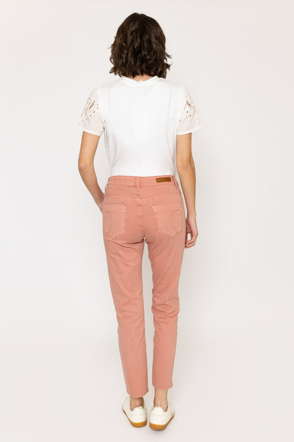 Carraig Donn 26Ss Celine Cotton Stretch Trousers Pink