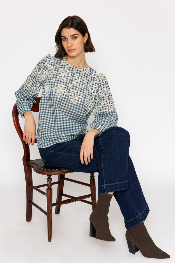 Carraig Donn 26Ss Check Embossed Top