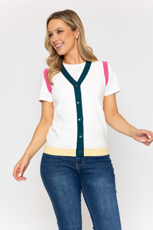Carraig Donn 26Ss Colour Block Knit Vest