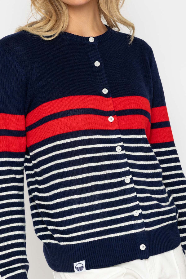 Carraig Donn 26Ss Colourblock Stripe Cardigan