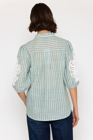 Carraig Donn 26Ss Cotton Blend Embroidered Shirt Mint
