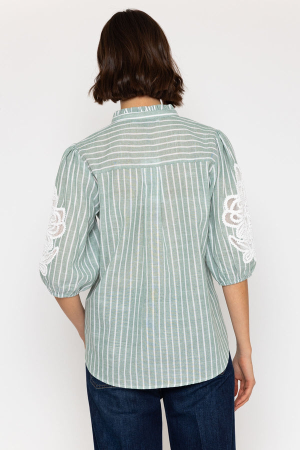 Carraig Donn 26Ss Cotton Blend Embroidered Shirt Mint