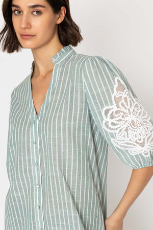 Carraig Donn 26Ss Cotton Blend Embroidered Shirt Mint