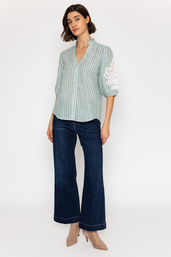 Carraig Donn 26Ss Cotton Blend Embroidered Shirt Mint