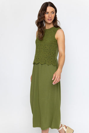 Carraig Donn 26Ss Cotton Rich Crochet Midi Dress