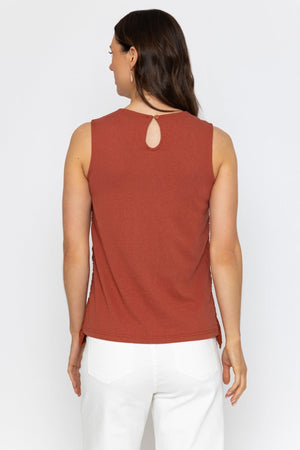 Carraig Donn 26Ss Cotton Rich Crochet Top Rust