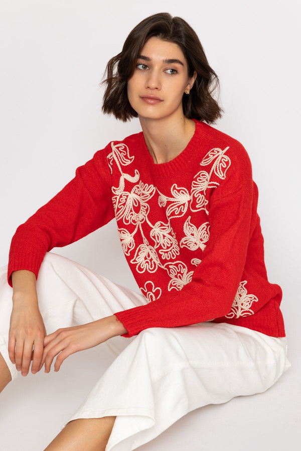 Carraig Donn 26Ss Embrodiered Knitted Jumper