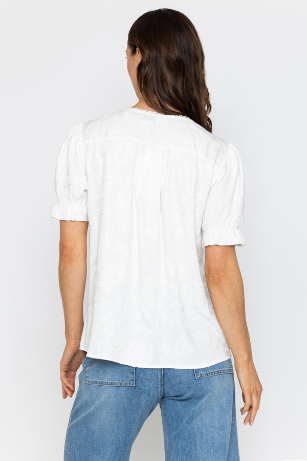 Carraig Donn 26Ss Embroidered Lace Edge Blouse