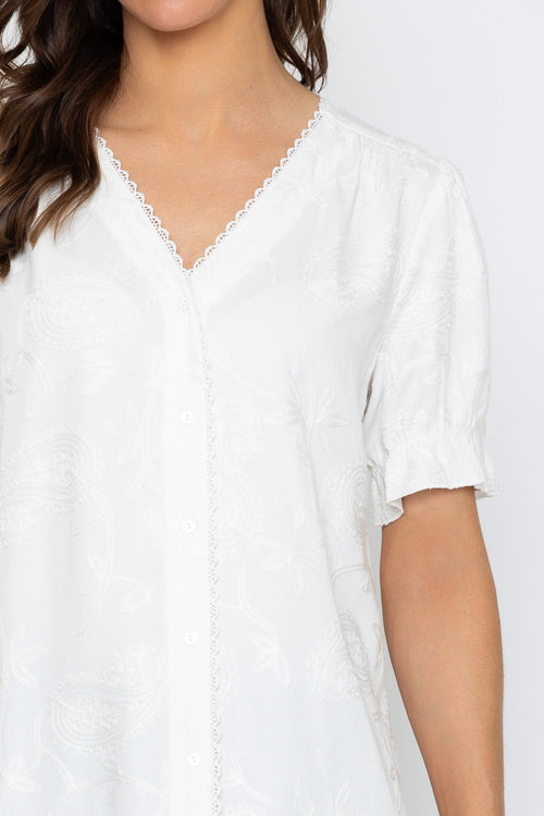 Carraig Donn 26Ss Embroidered Lace Edge Blouse