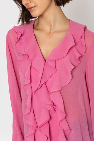Carraig Donn 26Ss Flounced Blouse Pink