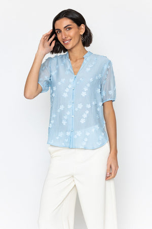 Carraig Donn 26Ss Flower Applique Top