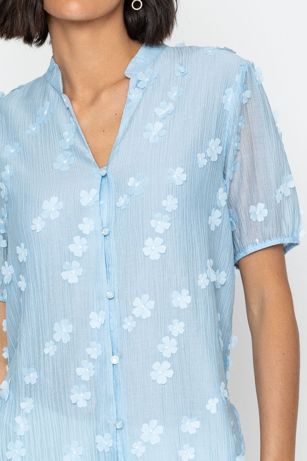 Carraig Donn 26Ss Flower Applique Top