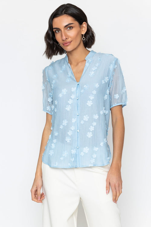Carraig Donn 26Ss Flower Applique Top