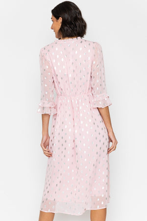 Carraig Donn 26Ss Foil Print Midi Dress Pink