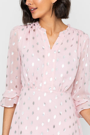 Carraig Donn 26Ss Foil Print Midi Dress Pink