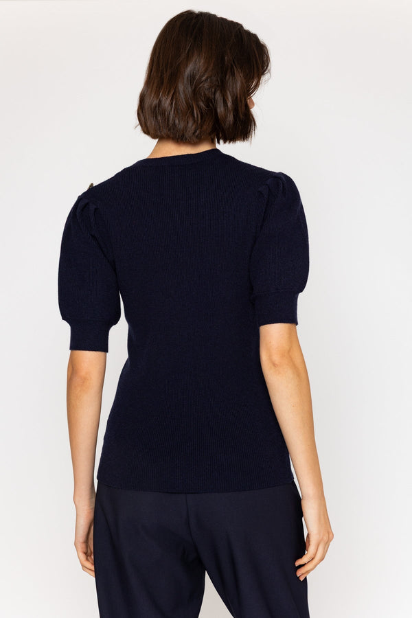 Carraig Donn 26Ss Heart Button Knit Navy
